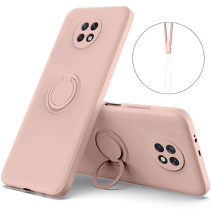 【送料無料】Xiaomi Redmi Note 9T リング付き ソフトケース TPU保護ケース ピンク