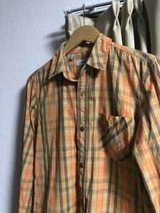 nonnative ノンネイティブ 長袖シャツ サイズ0 コットン オレンジ チェック 日本製