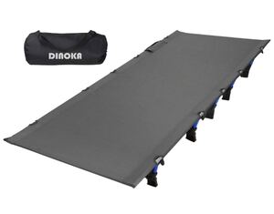 アウトドアベッド キャンプコット DINOKA 折り畳み式 キャンピングベッド 耐荷重180KG 200×70×17 グレー