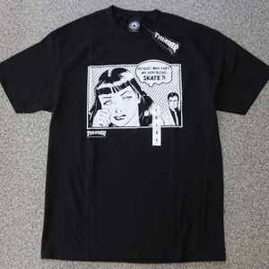 新品 US企画 THRASHER BOYFRIEND Tシャツ L ブラック Roy Lichtenstein リキテンスタイン スラッシャー ロゴ スケート ストリート supreme