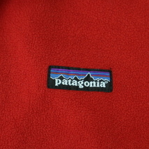 patagonia フリース ジャケット Kids' XL レッド グレー 切替 ロゴ フルジップ パーカー パタゴニア 65527_画像3