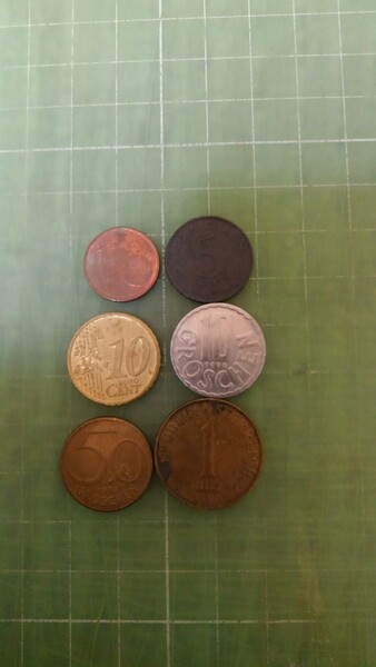 オーストリア新旧硬貨×6枚(1968~2007年)