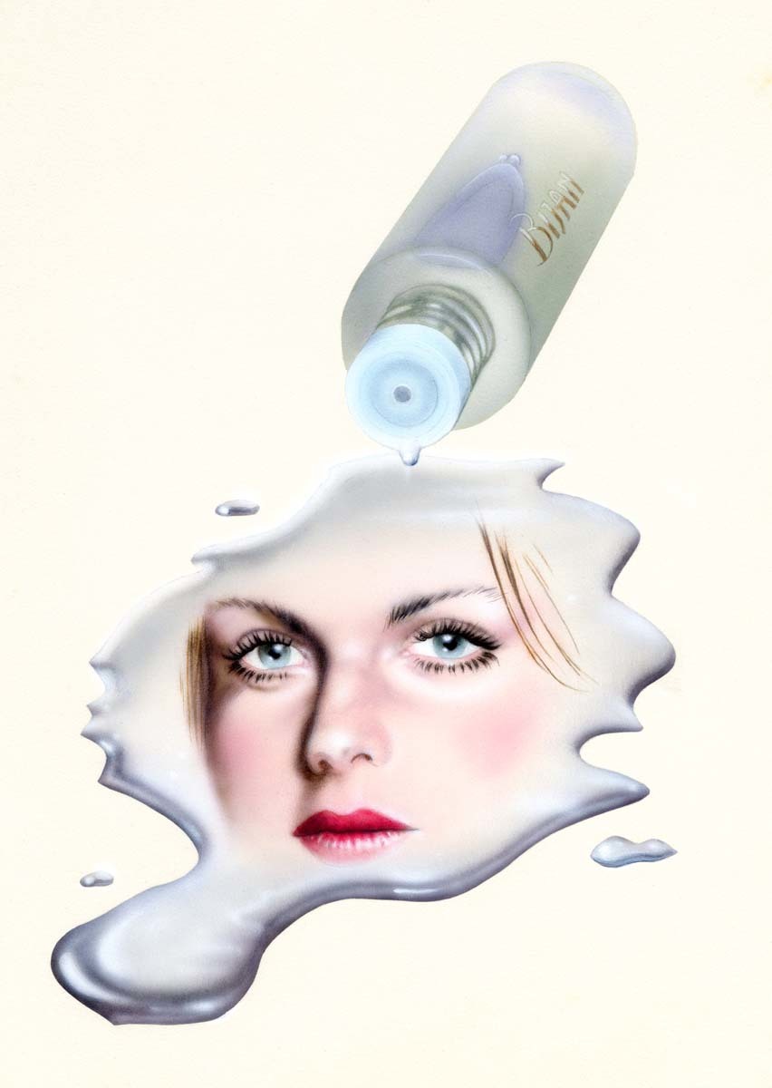 ًالشحن مجانا! اللوحة الأصلية الأصلية LADY REFLECTED IN THE LOTION _لوحة أكريليك, عمل فني, تلوين, أكريليك, الغواش