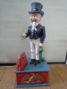 * rare goods american savings box UNCLE SAM ankle Sam money box coin Bank made of metal * antique Vintage that time thing retro 