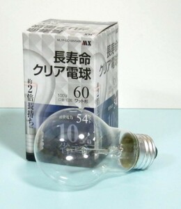 長寿命クリア電球60W形・ml1p-lc100v54w