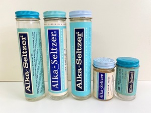 【 5本セット！ 】 レア！ ヴィンテージ アルカセルツァー 瓶 薬瓶 ビンテージ 飾り インテリア / Alka-Seltzer Bottle / V15