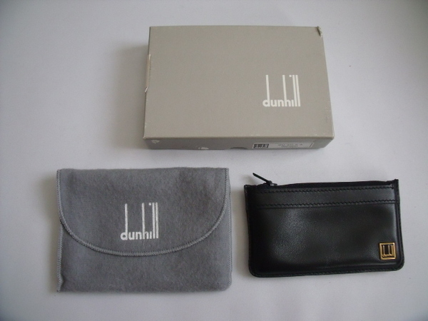 超美品 ◆ dunhill ◆ ダンヒル ◆ ロゴ × 本革 レザー製 ◆ 小銭入れ コインケース ◆ 黒 ブラック系◆ 箱付き ◆ 送料無料！！