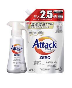 アタック ゼロ(ZERO) 洗濯洗剤(Laundry Detergent) ワンハンドプッシュ 本体400g+詰め替え用900g