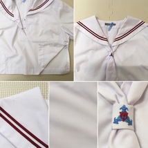 (Y)A486(中古) 山形県 山形市立蔵王第一中学校 セーラー服 上下セット /ダービータイ/170B/W72/大きめサイズ/半袖/夏服/制服/高校/女子学生_画像4