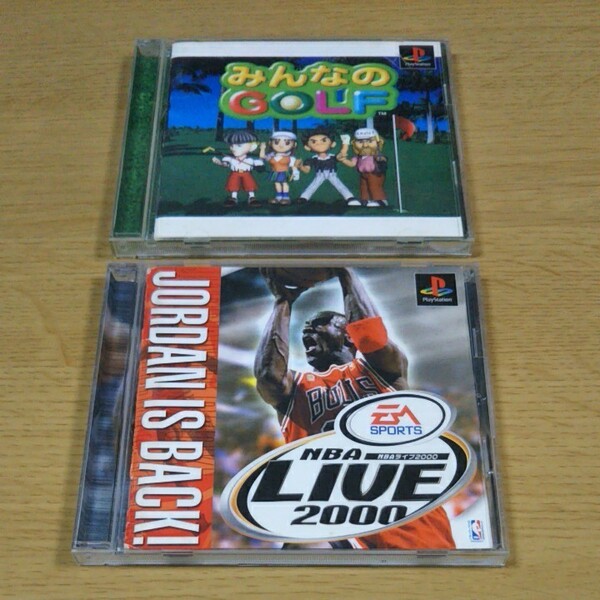 PS1 ソフト×2　NBA LIVE2000、みんなのGOLF