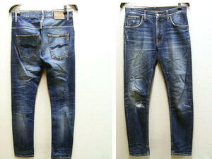 即決 [W30]nudie jeans THIN FINN JONAS REPLICA リペア セルビッチ 黄色耳 ストレッチ スキニー デニム NJ1001852 スリム パンツ■4511
