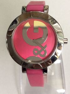 DOLCE&GABBANA Dolce & Gabbana D&G round pink rubber belt watch lady's wristwatch 