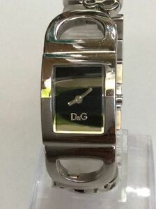 DOLCE&GABBANA Dolce & Gabbana D&G stainless steel belt square black face lady's watch wristwatch 