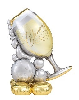 大型　自立式　エア　バルーン　シャンパン　グラス　店頭　パーティー　ウエディング　お祝い