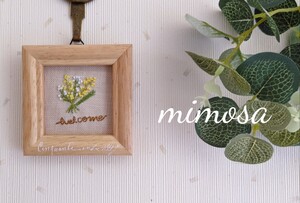mimosaブーケ刺繍*インテリアフレーム