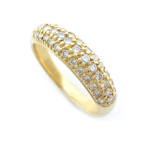 [Midoriyakuya] Звездные ювелирные украшения Pave Diamond Ring 0,60CT K18YG [Используется]