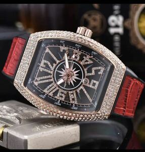 【美品】ダイヤモンド 四角形 メンズ レディース ウォッチ時計 装飾品 ブレスレット バングル アクセサリー 水晶時 腕時計 HRE18