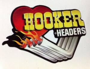 送料無料 HOOKER HEADER OIL GAS STICKER DECAL フッカー ステッカー シール デカール バイク 10cm × 7.5cm