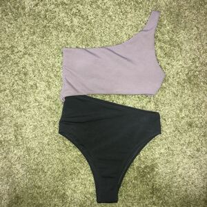  One-piece bikini S swimsuit new goods gray mono kini abroad imported car 