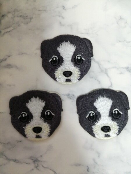 3枚入ワンちゃん 犬 刺繍アイロンワッペン アップリケ