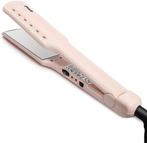 ストレートアイロン ヘアアイロン チタニウムプレート44mm 5段階温度調節 150℃〜230℃ 干湿両用 海外対応 自動OFF