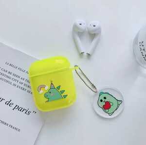 AirPods　ケース 　ダイナソー　イエロー　エアーポッズケース