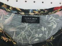 〈送料280円〉ZARA MAN ザラマン メンズ ボタニカルプリント 半袖Tシャツ L 黒_画像2