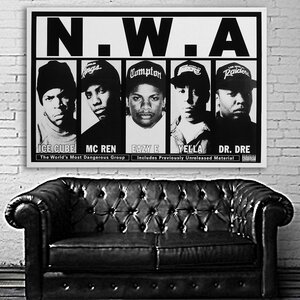 N.W.A 特大 ポスター 150x100cm 海外 ヒップホップ ラッパー アート グッズ 写真 雑貨 絵 大 アイス・キューブ Eazy E ドレー NWA