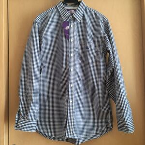 NORTH FACE PURPLE LABEL NT3806N Cotton Polyester Broad Check Big Shirt L ブルー ギンガムチェック 限定 新品同様 パープルレーベル