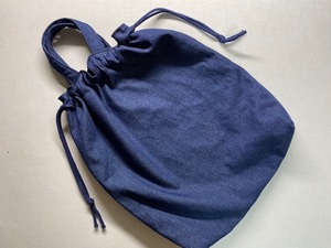 ハンドメイド 体操服入れ 大きめ★紺デニム・無地★ 40×38