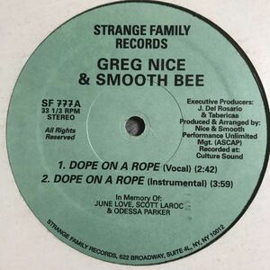 Greg Nice & Smooth Bee / Dope On A Rope US盤