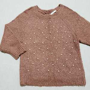 ef-de ef-de knitted pearl knitted ribbon winter clothes sweater M size 