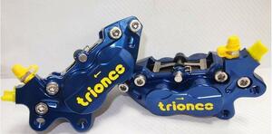 Triones A40 CNC P4 全CNC切削加工 [40mm ピッチ対応-（FR6，Brembo 40mm)] ラジアルマウント 4 ピストンキャリパー (青-左) 新品 台湾製品