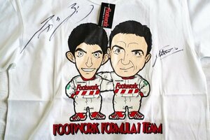 Footwork FORMUKA-1 TEAM F1 鈴木亜久里 ミケーレ・アルボレート 直筆サイン入りTシャツ