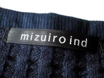 mizuiroind ミズイロインド 袖リブ ワイドワッフルコットンニット チュニック ワンピース FREE 紺 ネイビー 日本製_画像8