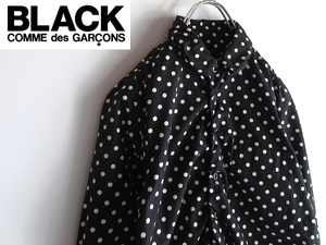 ネコポス対応 BLACK COMME des GARCONS ブラックコムデギャルソン 2013AW シャーリング/パッカリング ドットシャツ XXS 黒白 tricot トリコ