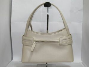 I6-1 beautiful goods ungaro Ungaro ELITE handbag cream series leather lady's back width 29cm height 16cm inset 12cm