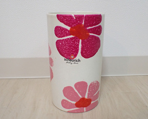 ドイツ製 Scheurich シューリッヒ 鉢カバー 3号用 高さ18cm 陶器 北欧風 ピンク系 花柄 おしゃれ