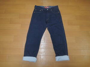 新品 JUNYA WATANABE × Levi's デニム スウェット パンツ S /ロールアップ マリンボーダー ジュンヤワタナベ コムデギャルソン リーバイス