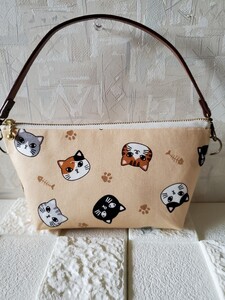 ハンドメイド♪猫柄ポーチ♪