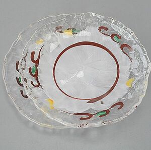 Посуда  стеклянный plate красный . средняя тарелка 2 листов gl01купить NAYAHOO.RU