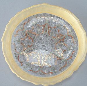  glass made plate gold . medium-sized dish 1 sheets gl06
