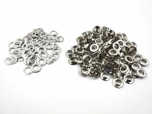 リベット 両面カシメ 10X8mm 100個セット レザークラフトに シルバー