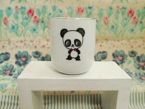  retro Vintage kitchen tableware miscellaneous goods 3 kind. cute . Panda Chan pattern *C* small eyes ceramics teacup tea cup * made in Japan 
