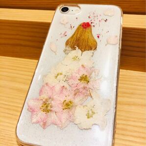 iPhone7/8ケース おしゃれ　押し花