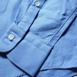 45rpm TINY ギンガムチェックシャツ ブルー 日本製 サイズ4 ビジネスカジュアルの画像7