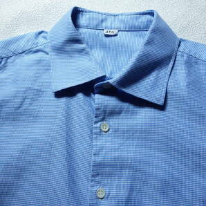 45rpm TINY ギンガムチェックシャツ ブルー 日本製 サイズ4 ビジネスカジュアルの画像5
