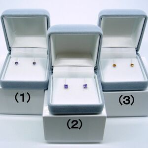 PC1456: Серьги PT Amethyst / Citrin 3 пары