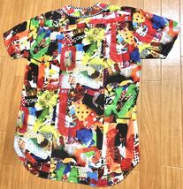 コムデギャルソン shirt 13ss カラフル マルチカラー ベースボールシャツ レーヨン半袖シャツ ロゴ 総柄_画像5