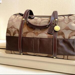 【美品】COACHコーチ シグネチャー サッチェル ミニボストン ショルダーバッグ